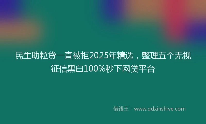民生助粒贷一直被拒2025年精选，整理五个无视征信黑白100%秒下网贷平台