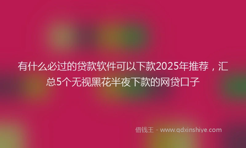 有什么必过的贷款软件可以下款2025年推荐，汇总5个无视黑花半夜下款的网贷口子