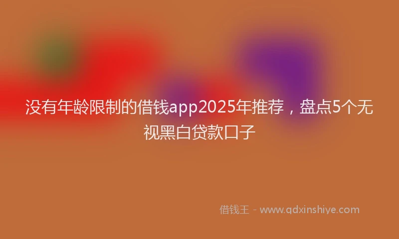 没有年龄限制的借钱app2025年推荐，盘点5个无视黑白贷款口子