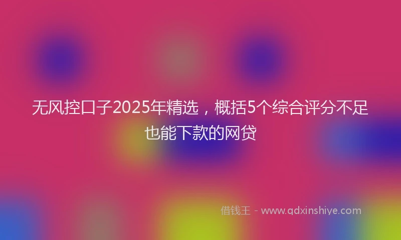 无风控口子2025年精选，概括5个综合评分不足也能下款的网贷