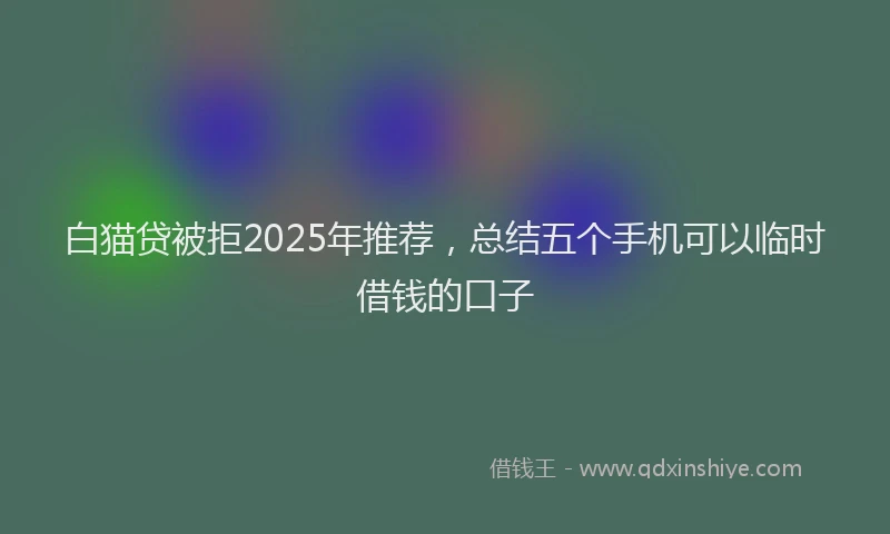 白猫贷被拒2025年推荐，总结五个手机可以临时借钱的口子