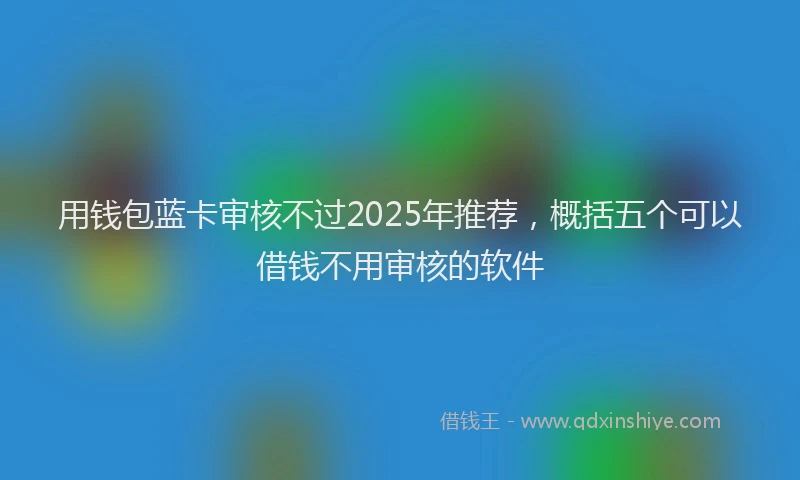 用钱包蓝卡审核不过2025年推荐，概括五个可以借钱不用审核的软件