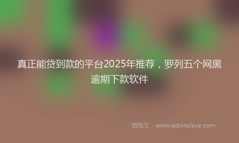 真正能贷到款的平台2025年推荐，罗列五个网黑逾期下款软件