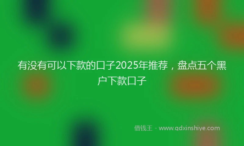 有没有可以下款的口子2025年推荐，盘点五个黑户下款口子