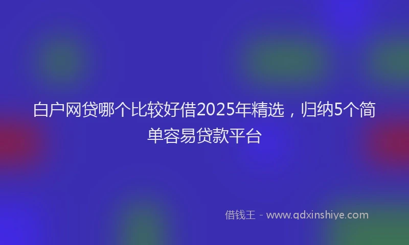 白户网贷哪个比较好借2025年精选，归纳5个简单容易贷款平台