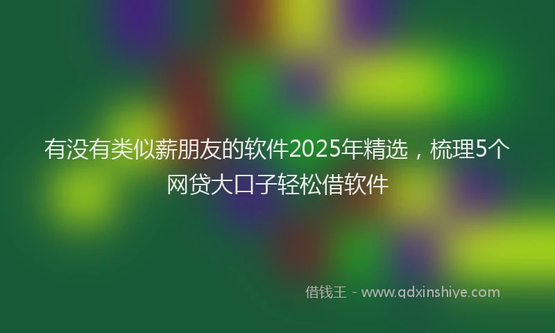 有没有类似薪朋友的软件2025年精选，梳理5个网贷大口子轻松借软件