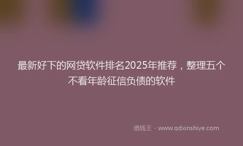 最新好下的网贷软件排名2025年推荐，整理五个不看年龄征信负债的软件