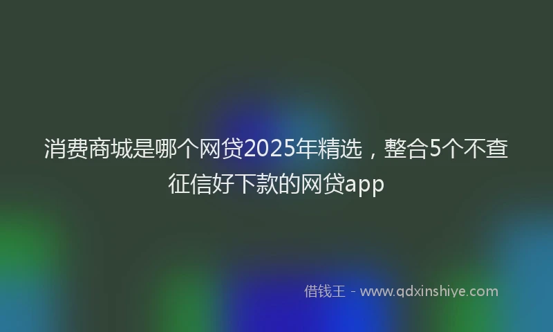 消费商城是哪个网贷2025年精选，整合5个不查征信好下款的网贷app