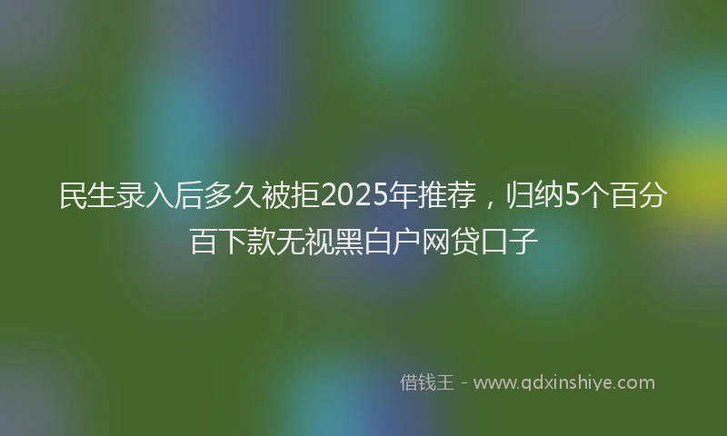 民生录入后多久被拒2025年推荐，归纳5个百分百下款无视黑白户网贷口子