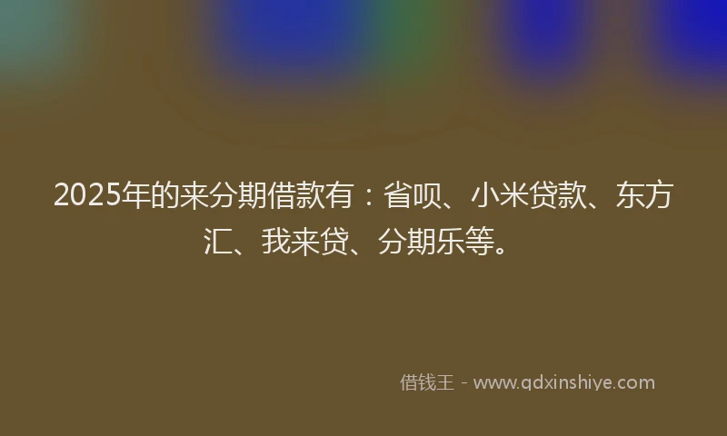 2025年的来分期借款有：省呗、小米贷款、东方汇、我来贷、分期乐等。
