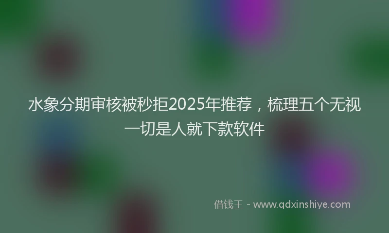 水象分期审核被秒拒2025年推荐，梳理五个无视一切是人就下款软件