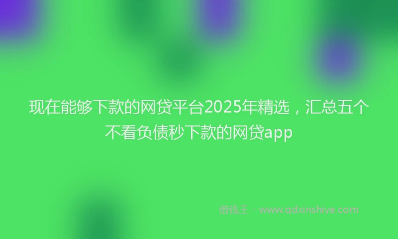 现在能够下款的网贷平台2025年精选，汇总五个不看负债秒下款的网贷app