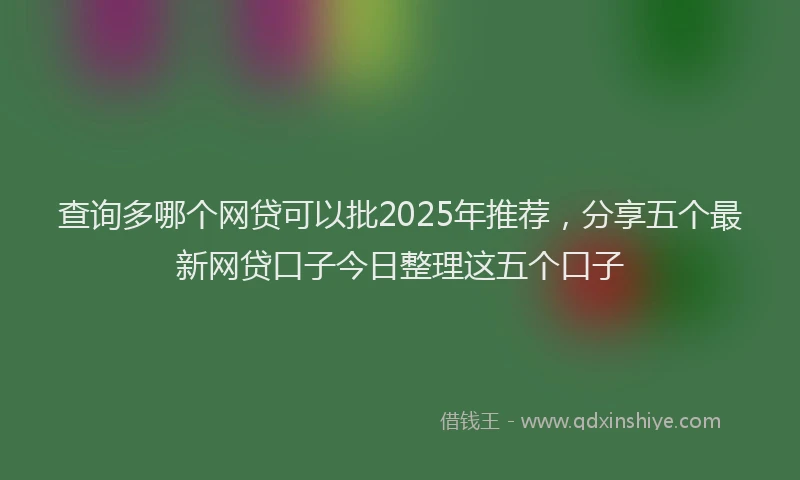 查询多哪个网贷可以批2025年推荐，分享五个最新网贷口子今日整理这五个口子