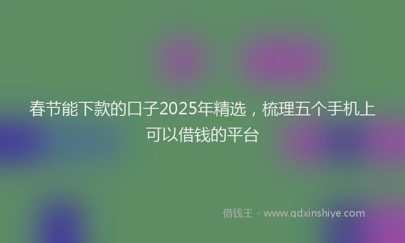 春节能下款的口子2025年精选，梳理五个手机上可以借钱的平台