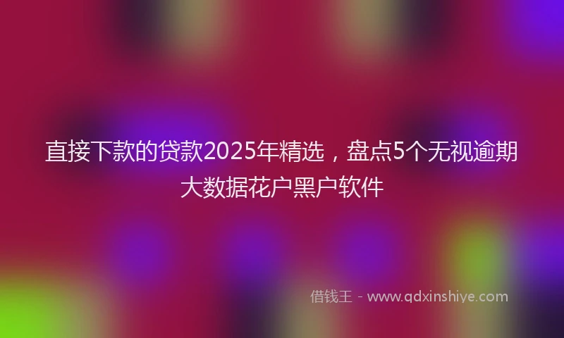 直接下款的贷款2025年精选，盘点5个无视逾期大数据花户黑户软件