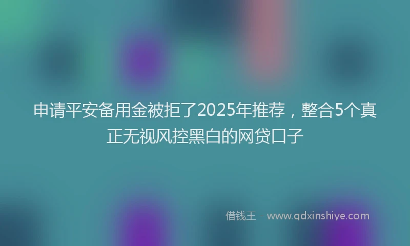 申请平安备用金被拒了2025年推荐，整合5个真正无视风控黑白的网贷口子