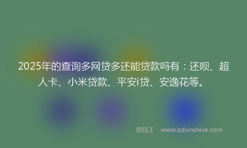 2025年的查询多网贷多还能贷款吗有：还呗、超人卡、小米贷款、平安i贷、安逸花等。