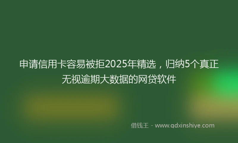 申请信用卡容易被拒2025年精选，归纳5个真正无视逾期大数据的网贷软件