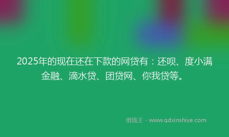 2025年的现在还在下款的网贷有：还呗、度小满金融、滴水贷、团贷网、你我贷等。