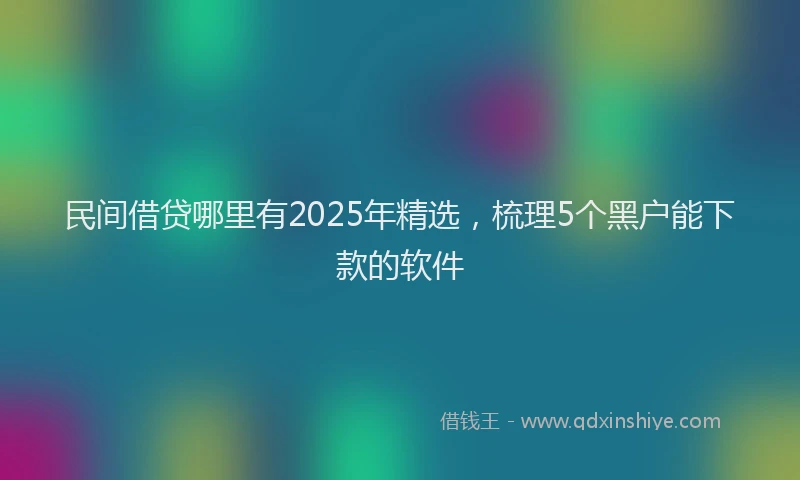 民间借贷哪里有2025年精选，梳理5个黑户能下款的软件