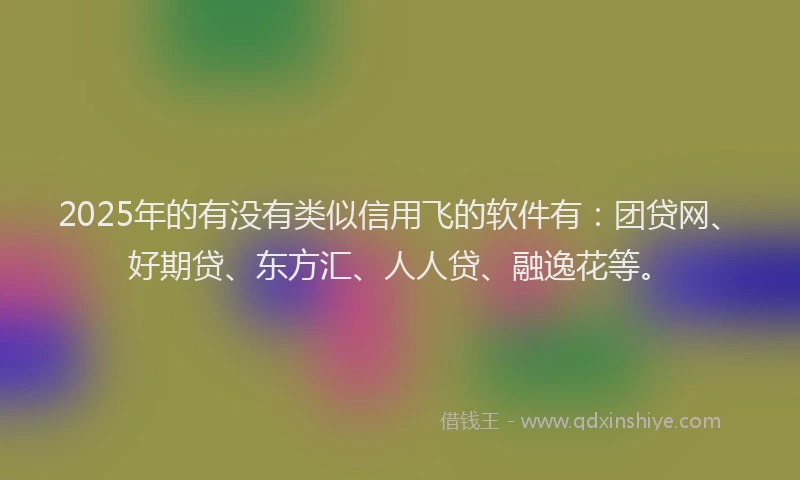 2025年的有没有类似信用飞的软件有：团贷网、好期贷、东方汇、人人贷、融逸花等。
