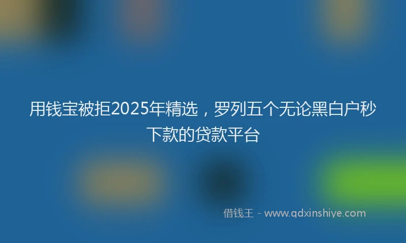 用钱宝被拒2025年精选，罗列五个无论黑白户秒下款的贷款平台