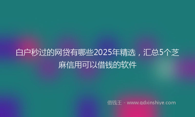 白户秒过的网贷有哪些2025年精选，汇总5个芝麻信用可以借钱的软件