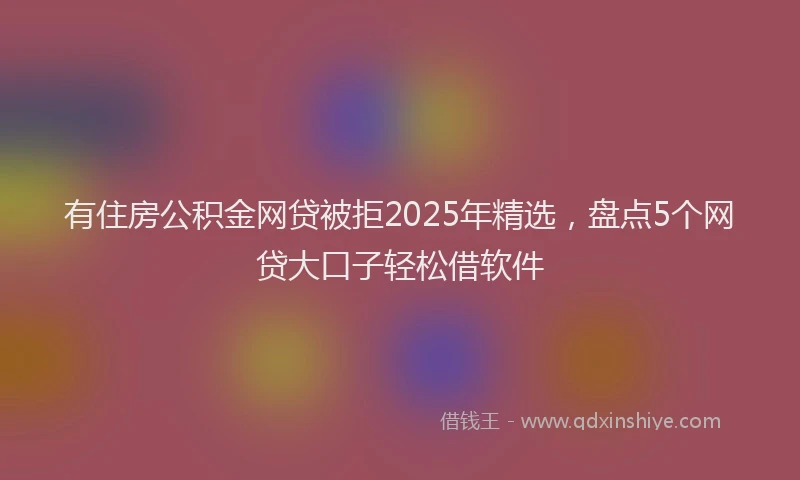 有住房公积金网贷被拒2025年精选，盘点5个网贷大口子轻松借软件