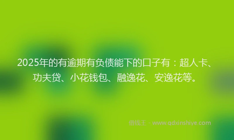 2025年的有逾期有负债能下的口子有：超人卡、功夫贷、小花钱包、融逸花、安逸花等。