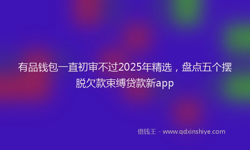 有品钱包一直初审不过2025年精选，盘点五个摆脱欠款束缚贷款新app
