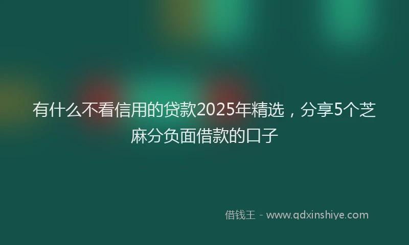 有什么不看信用的贷款2025年精选，分享5个芝麻分负面借款的口子