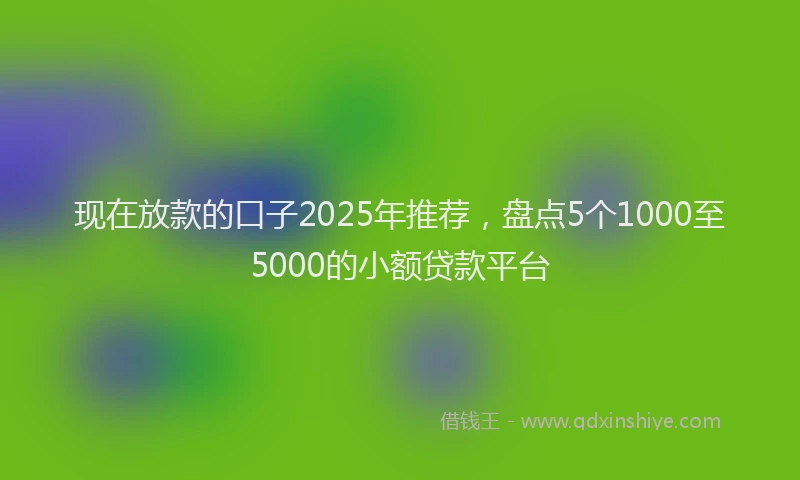 现在放款的口子2025年推荐，盘点5个1000至5000的小额贷款平台
