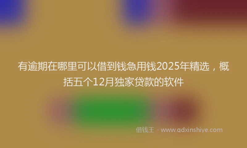 有逾期在哪里可以借到钱急用钱2025年精选，概括五个12月独家贷款的软件