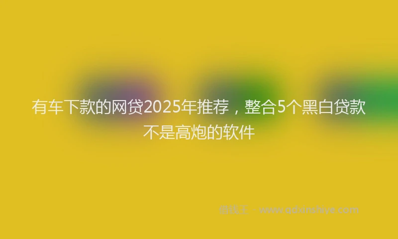 有车下款的网贷2025年推荐，整合5个黑白贷款不是高炮的软件
