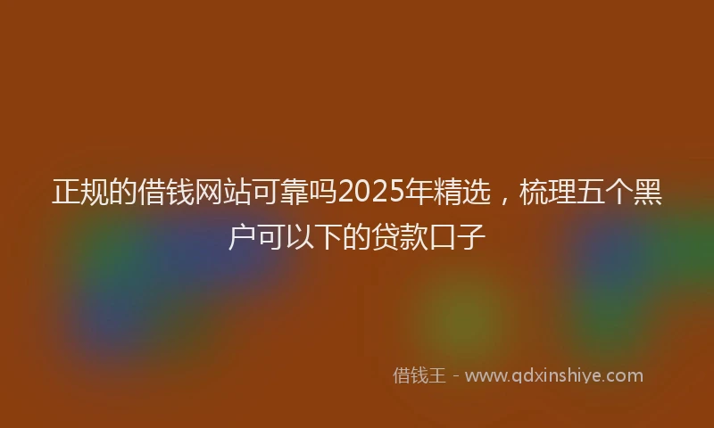 正规的借钱网站可靠吗2025年精选，梳理五个黑户可以下的贷款口子