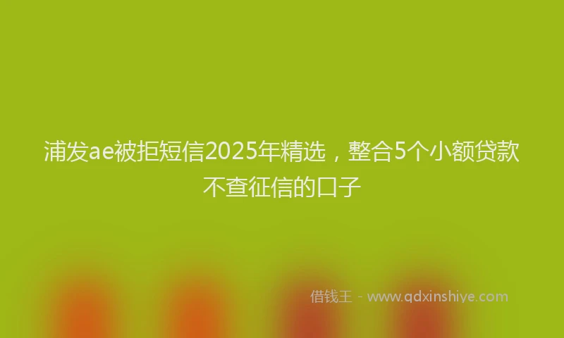 浦发ae被拒短信2025年精选，整合5个小额贷款不查征信的口子