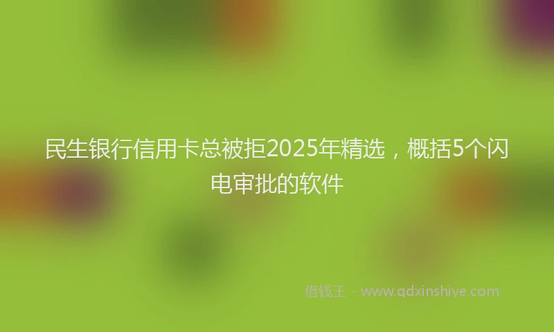 民生银行信用卡总被拒2025年精选，概括5个闪电审批的软件