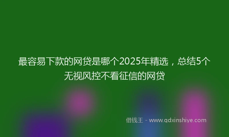 最容易下款的网贷是哪个2025年精选，总结5个无视风控不看征信的网贷