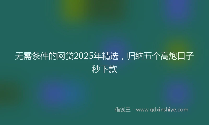 无需条件的网贷2025年精选，归纳五个高炮口子秒下款