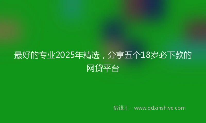 最好的专业2025年精选，分享五个18岁必下款的网贷平台