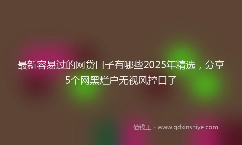 最新容易过的网贷口子有哪些2025年精选，分享5个网黑烂户无视风控口子