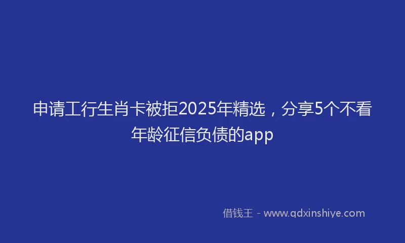 申请工行生肖卡被拒2025年精选，分享5个不看年龄征信负债的app