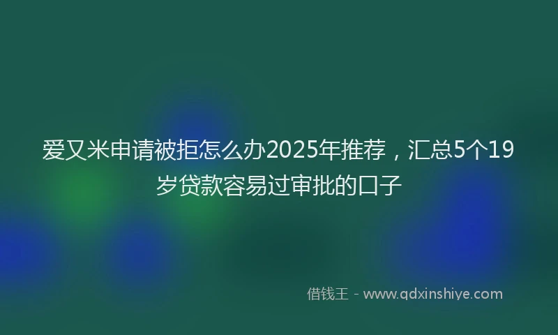 爱又米申请被拒怎么办2025年推荐，汇总5个19岁贷款容易过审批的口子