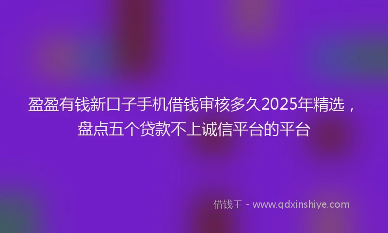 盈盈有钱新口子手机借钱审核多久2025年精选，盘点五个贷款不上诚信平台的平台
