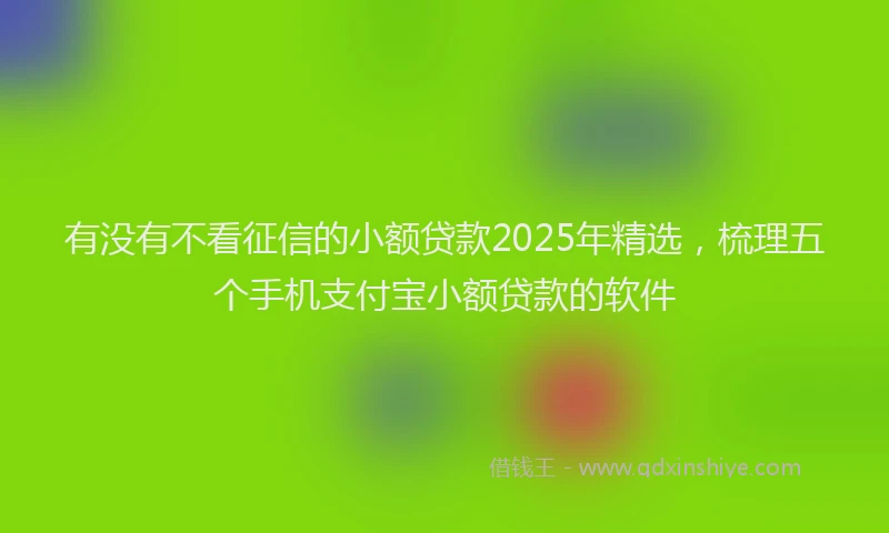 有没有不看征信的小额贷款2025年精选，梳理五个手机支付宝小额贷款的软件