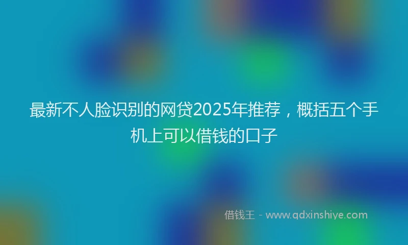 最新不人脸识别的网贷2025年推荐，概括五个手机上可以借钱的口子