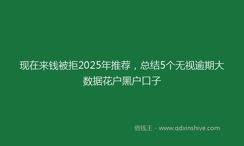 现在来钱被拒2025年推荐，总结5个无视逾期大数据花户黑户口子