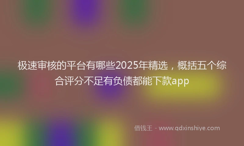 极速审核的平台有哪些2025年精选，概括五个综合评分不足有负债都能下款app
