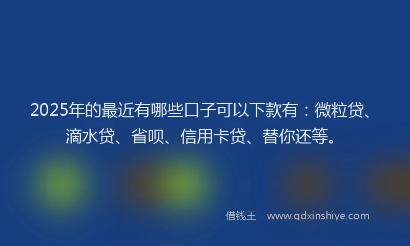 2025年的最近有哪些口子可以下款有：微粒贷、滴水贷、省呗、信用卡贷、替你还等。