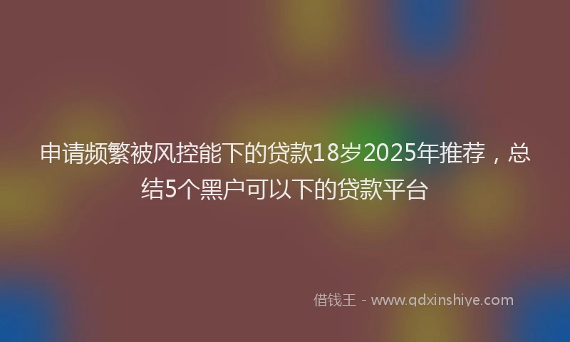 申请频繁被风控能下的贷款18岁2025年推荐，总结5个黑户可以下的贷款平台